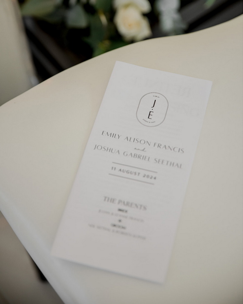 Wedding Programme